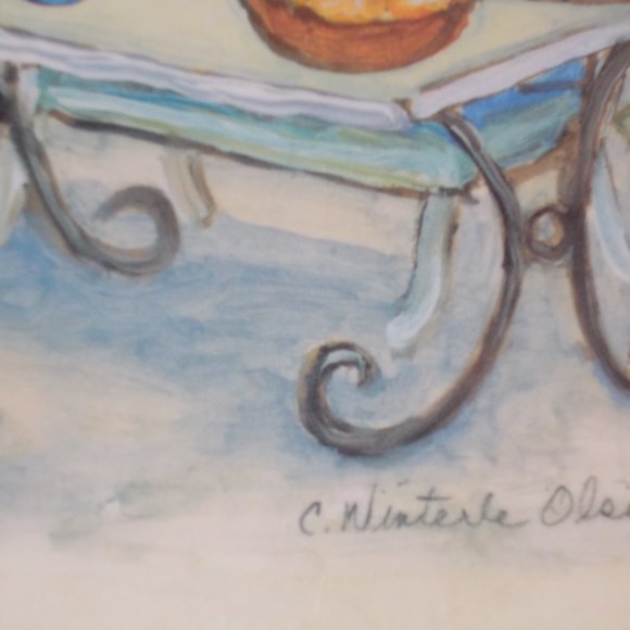 EUC, 12"x12" home decor wood plaque, signed - Picture 5 of 5